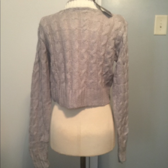 Boohoo V- neck plunge crop jumper / Grey - Picture 6 of 6